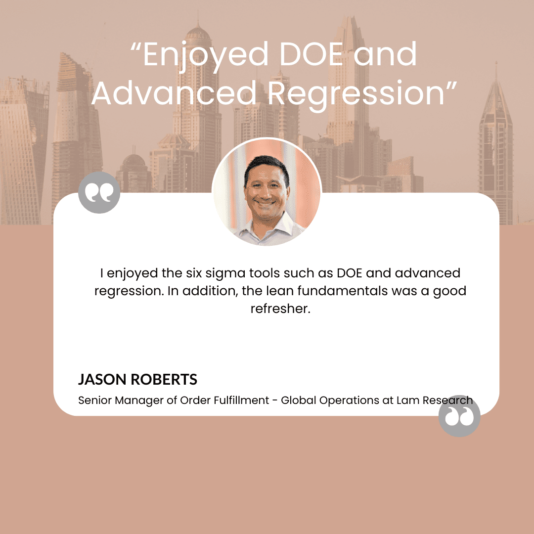 Six Sigma Training - Client Testimonial #12
