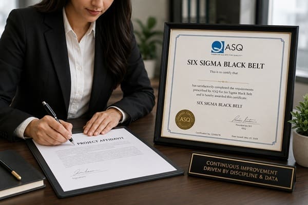 Project affidavit signing process required for CSSBB certification