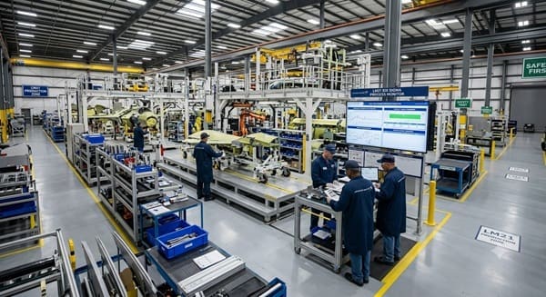 Lockheed Martin manufacturing floor where LM21 Six Sigma projects run.